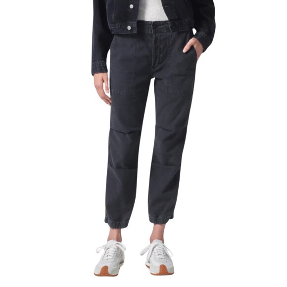 Citizens Of Humanity Pants - Citizens of Humanity Agni Utility Pants Trousers Womens 29 Black Cuffed Cotton
